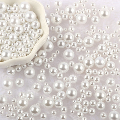 10g Dimensiune amestec 3-10mm Fără gaură ABS imitație de perle rotunde mărgele pentru arta unghiilor margele pentru fabricarea de bijuterii DIY descoperiri Decor de îmbrăcăminte F0912