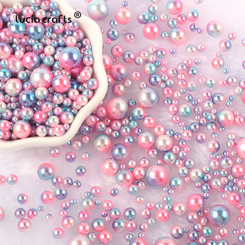 10g Mix Siz 3-10mm Bez cauruma ABS imitācijas apaļas pērļu pērlītes nagu mākslas krelles DIY rotaslietām. Atklājumi Apģērba dekors F0912