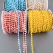 3 γιάρδες πλάτος 6 χιλιοστά ABS Μισόστρογγυλη επίπεδη πλάτη απομίμηση μαργαριταριών χάντρες Αλυσίδα ραψίματος Διακοσμητικό κέικ Διακοσμητικό μακιγιάζ και συνθέσεις γάμου