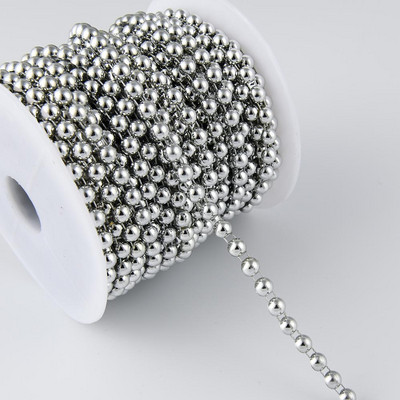 3 γιάρδες πλάτος 6 χιλιοστά ABS Μισόστρογγυλη επίπεδη πλάτη απομίμηση μαργαριταριών χάντρες Αλυσίδα ραψίματος Διακοσμητικό κέικ Διακοσμητικό μακιγιάζ και συνθέσεις γάμου