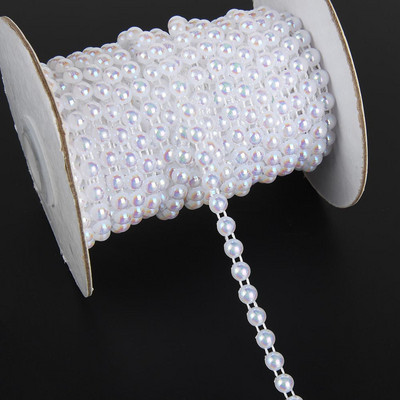 3 γιάρδες πλάτος 6 χιλιοστά ABS Μισόστρογγυλη επίπεδη πλάτη απομίμηση μαργαριταριών χάντρες Αλυσίδα ραψίματος Διακοσμητικό κέικ Διακοσμητικό μακιγιάζ και συνθέσεις γάμου