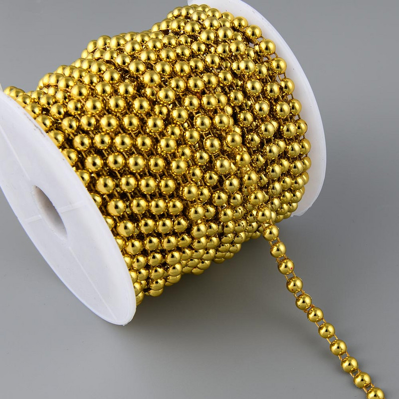 3 γιάρδες πλάτος 6 χιλιοστά ABS Μισόστρογγυλη επίπεδη πλάτη απομίμηση μαργαριταριών χάντρες Αλυσίδα ραψίματος Διακοσμητικό κέικ Διακοσμητικό μακιγιάζ και συνθέσεις γάμου