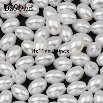 Bēšs balts ar caurumiem akrila imitācijas pērļu krelles dažādu formu brīvas krelles DIY amatniecības albuma dekorēšanai