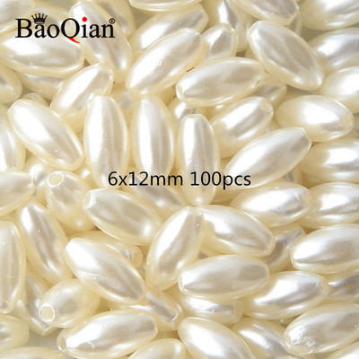 Bēšs balts ar caurumiem akrila imitācijas pērļu krelles dažādu formu brīvas krelles DIY amatniecības albuma dekorēšanai