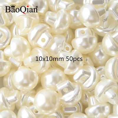 Bēšs balts ar caurumiem akrila imitācijas pērļu krelles dažādu formu brīvas krelles DIY amatniecības albuma dekorēšanai