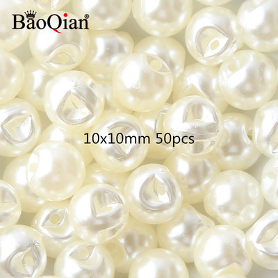 Bēšs balts ar caurumiem akrila imitācijas pērļu krelles dažādu formu brīvas krelles DIY amatniecības albuma dekorēšanai