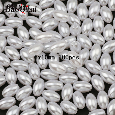 Bēšs balts ar caurumiem akrila imitācijas pērļu krelles dažādu formu brīvas krelles DIY amatniecības albuma dekorēšanai