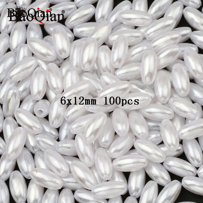 Bēšs balts ar caurumiem akrila imitācijas pērļu krelles dažādu formu brīvas krelles DIY amatniecības albuma dekorēšanai