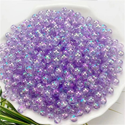 4/5/6/8/10MM Χονδρική AB Χρώμα στρογγυλές ακρυλικές χάντρες ίσια τρύπα διαφανές για κοσμήματα κατασκευής DIY βραχιόλι