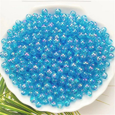 4/5/6/8/10MM Χονδρική AB Χρώμα στρογγυλές ακρυλικές χάντρες ίσια τρύπα διαφανές για κοσμήματα κατασκευής DIY βραχιόλι