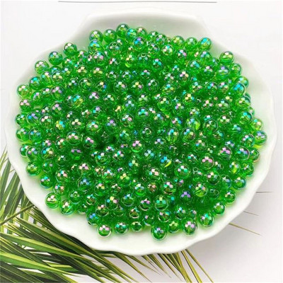 4/5/6/8/10MM Χονδρική AB Χρώμα στρογγυλές ακρυλικές χάντρες ίσια τρύπα διαφανές για κοσμήματα κατασκευής DIY βραχιόλι