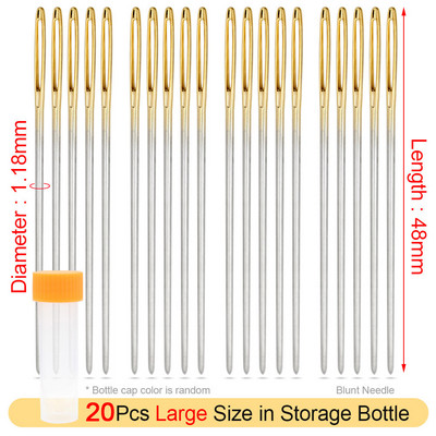Bőr kézműves varrótű, kerek fejű, tompa tű, hegyes prizmás éles szerszám hímzéshez, arany farkú nagy szemű tűk