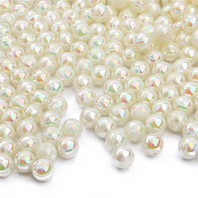 Akril ABS gyöngy utánzat AB színű kerek gyöngyök gyöngyök gyöngyök gyöngyök szétszórt barkácsgyártás karkötő tartozékok anyagok