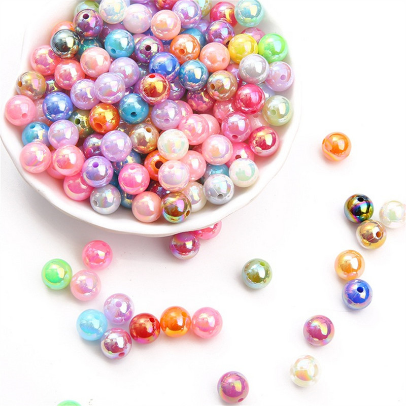 Akril ABS gyöngy utánzat AB színű kerek gyöngyök gyöngyök gyöngyök gyöngyök szétszórt barkácsgyártás karkötő tartozékok anyagok
