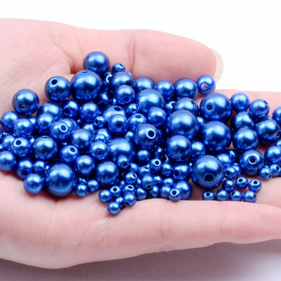 Akrila vienkrāsainas apaļas krelles ABS pērļu imitācijas brīvas krelles pašdarināts roku darbs auskari rokassprādzes rotaslietas aksesuāri materiāls