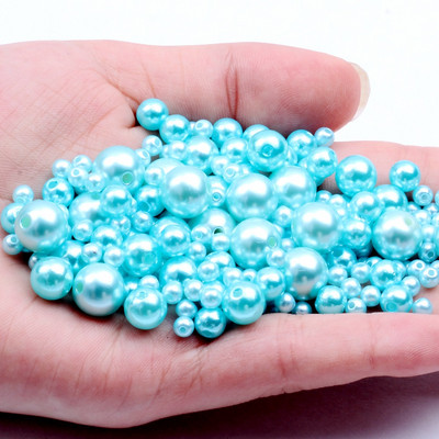 Akrila vienkrāsainas apaļas krelles ABS pērļu imitācijas brīvas krelles pašdarināts roku darbs auskari rokassprādzes rotaslietas aksesuāri materiāls