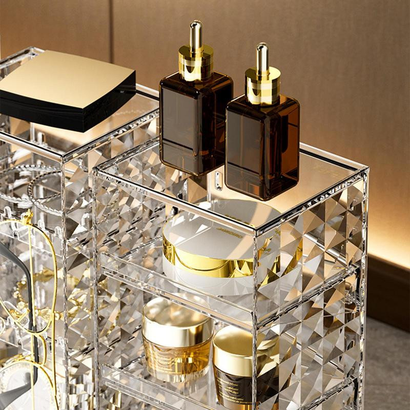 1 gabala kosmētikas uzglabāšanas kaste, izturīga ABS slīpā dizaina kosmētikas organizētāji, daudzfunkcionāls darbvirsmas zīmuļa futrālis lūpu krāsas turētājs