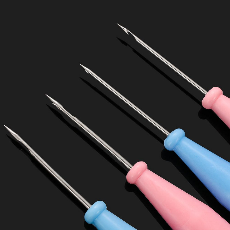 Steel Stitcher Sewing Awl Shoes Bags Hook Hook DIY Χειροποίητο Δερμάτινο Εργαλείο Πλαστική Λαβή Κώνος Βελόνες Επισκευαστικές βελόνες παπουτσιών ΝΕΟ