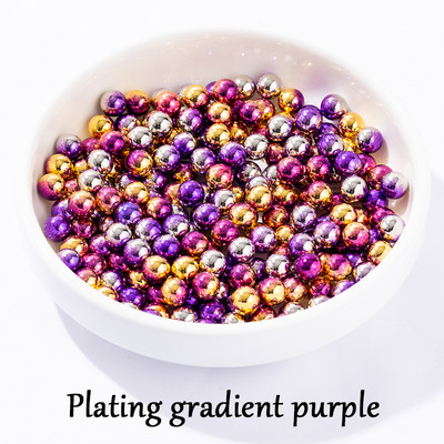 100-1000 τμχ 4-10/mm Ασημί Χωρίς τρύπα ABS Imitation Pearl Beads Round Loose Beads for DIY Jewelry Supplies Decorator Crafts