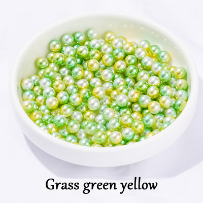 100-1000 τμχ 4-10/mm Ασημί Χωρίς τρύπα ABS Imitation Pearl Beads Round Loose Beads for DIY Jewelry Supplies Decorator Crafts