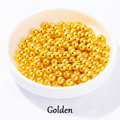 100-1000 τμχ 4-10/mm Ασημί Χωρίς τρύπα ABS Imitation Pearl Beads Round Loose Beads for DIY Jewelry Supplies Decorator Crafts