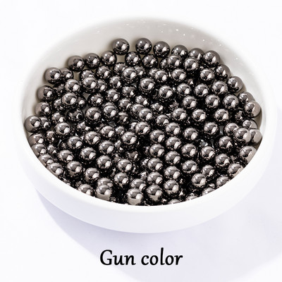 100-1000 τμχ 4-10/mm Ασημί Χωρίς τρύπα ABS Imitation Pearl Beads Round Loose Beads for DIY Jewelry Supplies Decorator Crafts