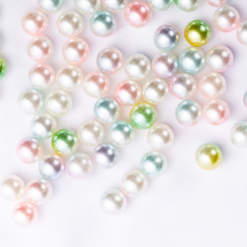 100-1000 τμχ 4-10/mm Ασημί Χωρίς τρύπα ABS Imitation Pearl Beads Round Loose Beads for DIY Jewelry Supplies Decorator Crafts