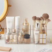 Akrila grima organizators rakstāmgalds, atsevišķa uzglabāšanas kaste, caurspīdīgs vannas istabas kosmētikas ādas kopšanas lūpu krāsas turētājs