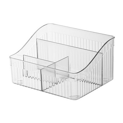 Akrila grima organizators rakstāmgalds, atsevišķa uzglabāšanas kaste, caurspīdīgs vannas istabas kosmētikas ādas kopšanas lūpu krāsas turētājs