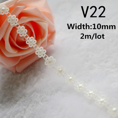 Vairāku izmēru ziloņkaula/baltas krāsas ABS imitācijas pērļu krelles ķēdes apdares šūšana kāzu ballīšu dekorēšanai.