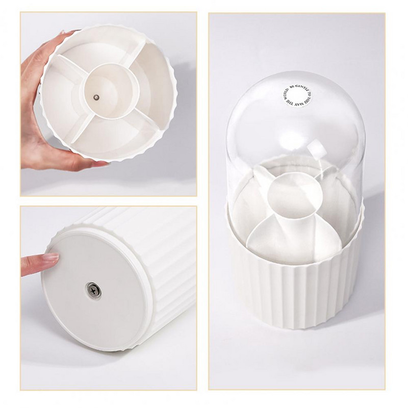 Meigipintsli hoidik läbipaistev tolmukindel mitme sahtel kaanega 360° pöörlev meigipintsli ümbris Kontoritarbed