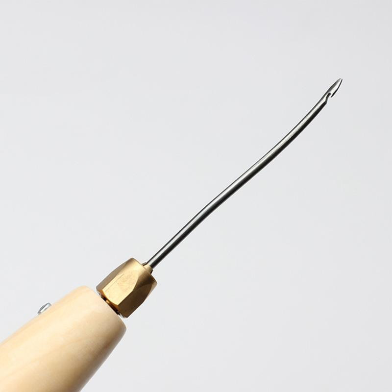 Ādas šūšanas komplekts DIY Ādas šūšanas auklas adata ar vara rokturi Ādas audekla telts apavu labošanas rīks ar neilona diegu