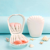 Jauna 5-daļīga Shell aplauzuma otiņa, moderns un ērts komplekts ar spoguli, pūdera otu acu ēnas skaistumkopšanas otu skaistumkopšanas rīki