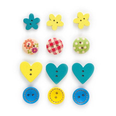 40 gramu jaukta krāsaina, jauka koka poga šūšanai albuma dekorēšanai, ar rokām darināta rokdarbu poga bērniem rokasgrāmatā