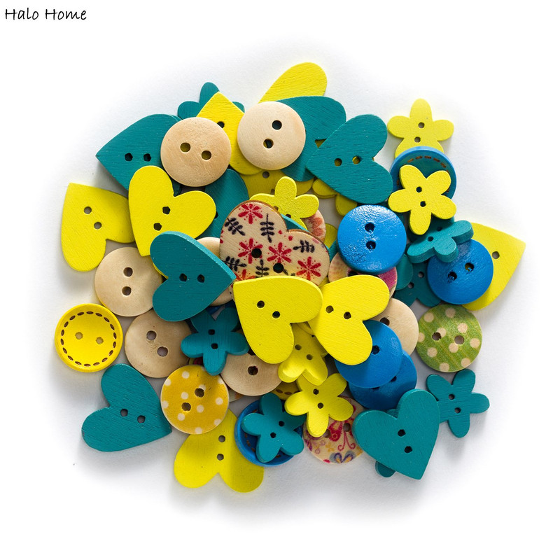 40 gramu jaukta krāsaina, jauka koka poga šūšanai albuma dekorēšanai, ar rokām darināta rokdarbu poga bērniem rokasgrāmatā