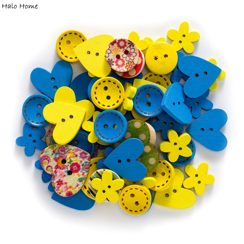 40 gramu jaukta krāsaina, jauka koka poga šūšanai albuma dekorēšanai, ar rokām darināta rokdarbu poga bērniem rokasgrāmatā