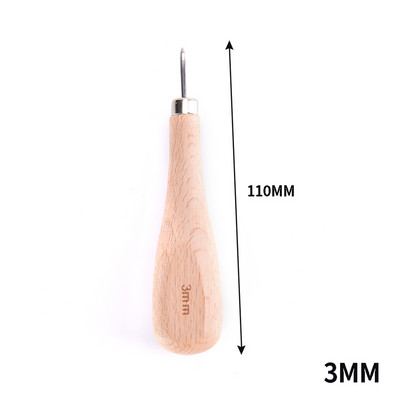 1 gab. Ādas amatniecības koka rombveida stieņa 3 mm 4 mm 5-6 mm DIY ādas šujmašīnas šūšanas rīks Leathercraft perforators