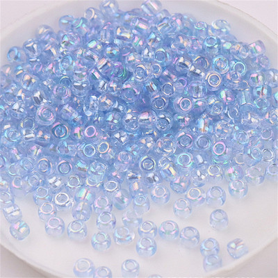 Daudzizmēru 1,5–4 mm stikla rīsu krelles burvju krāsas caurspīdīgas imitācijas Nissan krāsu izkaisītas krelles, kas izgatavotas ar savām rokām, pušķu aksesuāri