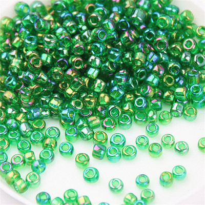 Daudzizmēru 1,5–4 mm stikla rīsu krelles burvju krāsas caurspīdīgas imitācijas Nissan krāsu izkaisītas krelles, kas izgatavotas ar savām rokām, pušķu aksesuāri