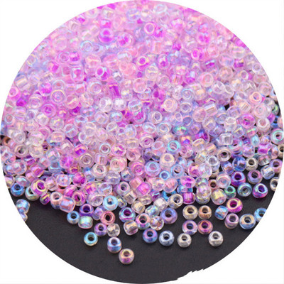 Daudzizmēru 1,5–4 mm stikla rīsu krelles burvju krāsas caurspīdīgas imitācijas Nissan krāsu izkaisītas krelles, kas izgatavotas ar savām rokām, pušķu aksesuāri