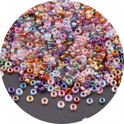 Daudzizmēru 1,5–4 mm stikla rīsu krelles burvju krāsas caurspīdīgas imitācijas Nissan krāsu izkaisītas krelles, kas izgatavotas ar savām rokām, pušķu aksesuāri