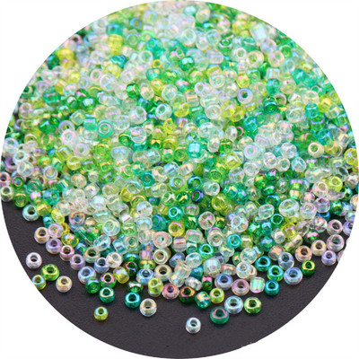 Daudzizmēru 1,5–4 mm stikla rīsu krelles burvju krāsas caurspīdīgas imitācijas Nissan krāsu izkaisītas krelles, kas izgatavotas ar savām rokām, pušķu aksesuāri