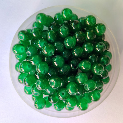 4 6 8 10 12 mm rožu smaragda apaļas dabīgas krelles nefrīta materiāls stikls vaļīgas akmens krelles DIY rokassprādzes kaklarotas rotaslietu izgatavošanai