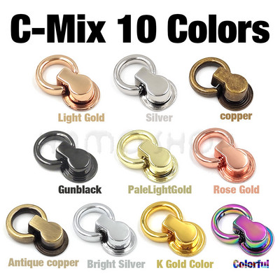 10 komplektu metāla O gredzenveida tapas kniedes atskrūvējamā aizmugure, pakaramo skavas, somas sānu malas enkura saites aparatūra mazai somas somiņai