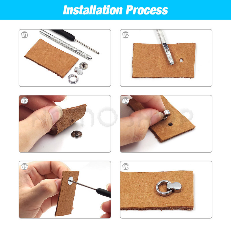10 komplektu metāla O gredzenveida tapas kniedes atskrūvējamā aizmugure, pakaramo skavas, somas sānu malas enkura saites aparatūra mazai somas somiņai