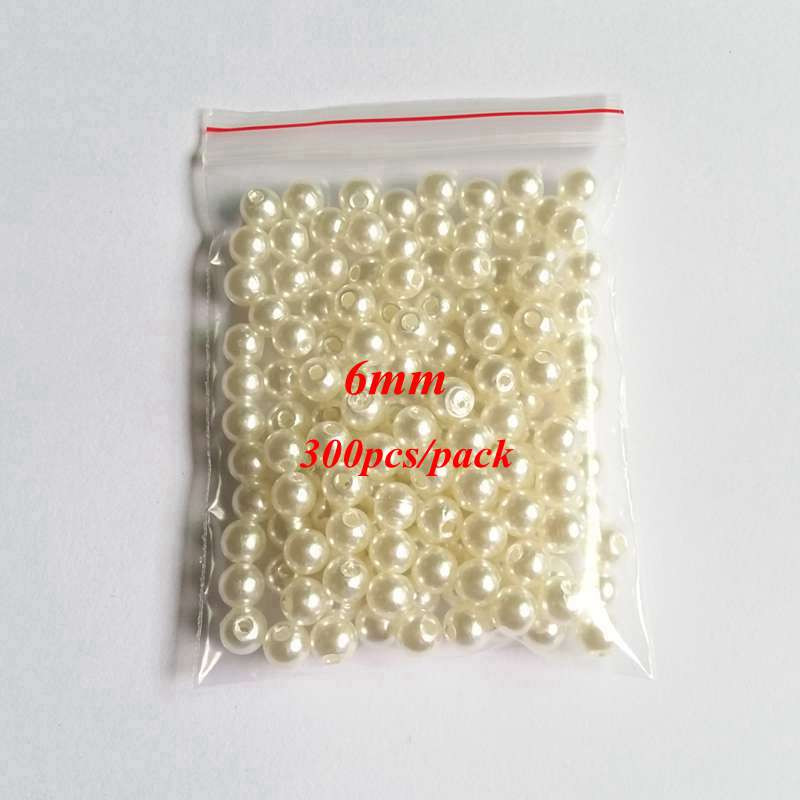 4/6/8/10/12mm baltas pērļu imitācijas pogas, vidējais caurums Plastmasa Apģērbs Apkakles Pērlītes Materiāls Dekoratīvie aksesuāri