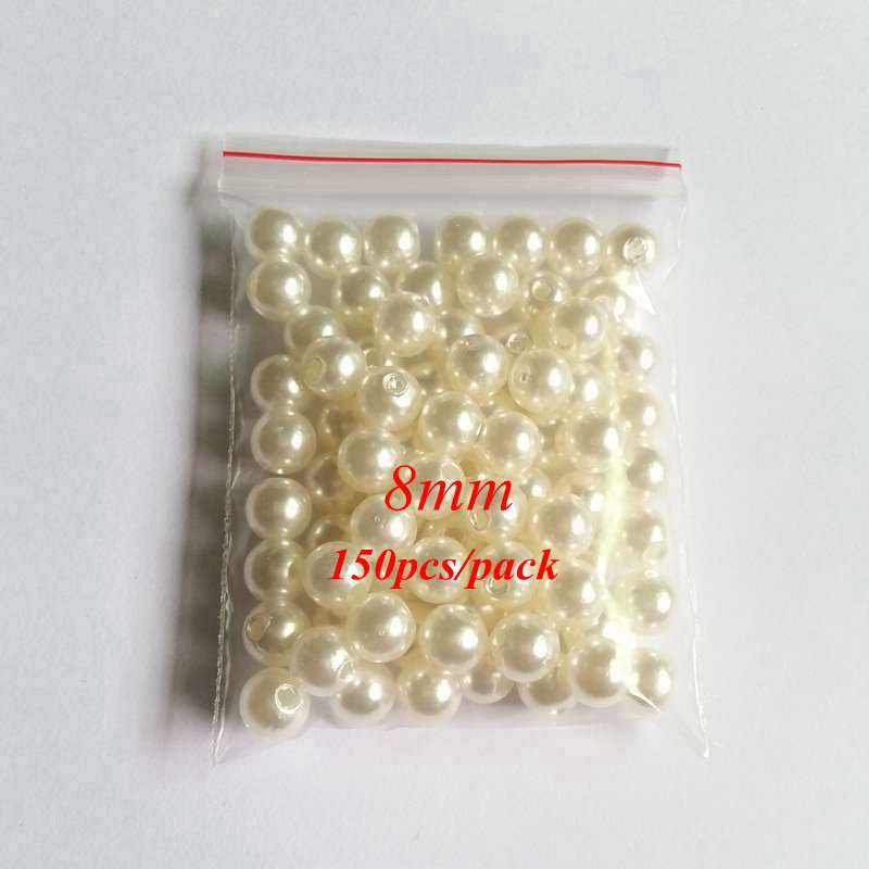 4/6/8/10/12mm baltas pērļu imitācijas pogas, vidējais caurums Plastmasa Apģērbs Apkakles Pērlītes Materiāls Dekoratīvie aksesuāri