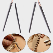 Ādas šūšanas amatniecības rīks Ādas virves adata Ādas adata Adāmadata Divu caurumu Ādas virves mežģīņu adata DIY