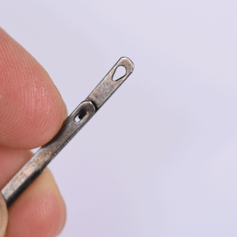 Ādas šūšanas amatniecības rīks Ādas virves adata Ādas adata Adāmadata Divu caurumu Ādas virves mežģīņu adata DIY