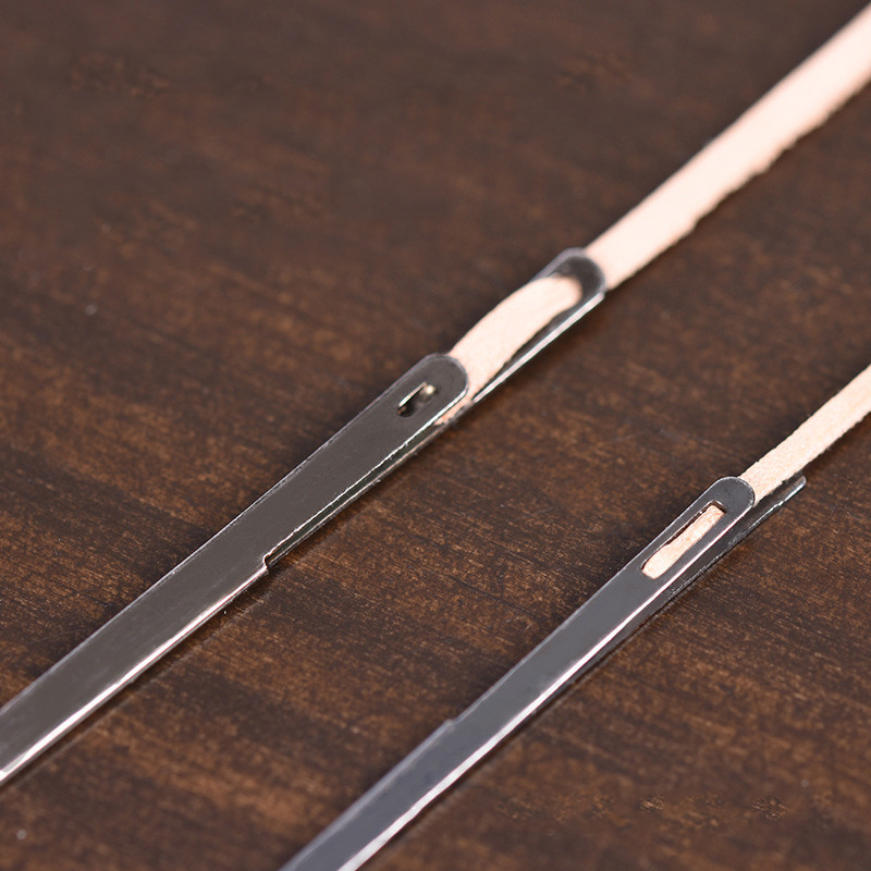 Ādas šūšanas amatniecības rīks Ādas virves adata Ādas adata Adāmadata Divu caurumu Ādas virves mežģīņu adata DIY